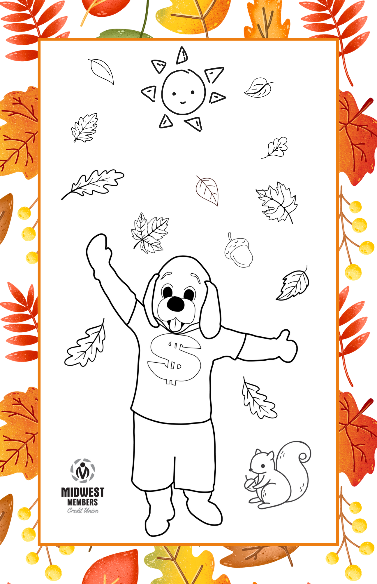 October MD Newsletter Fall Coloring Page