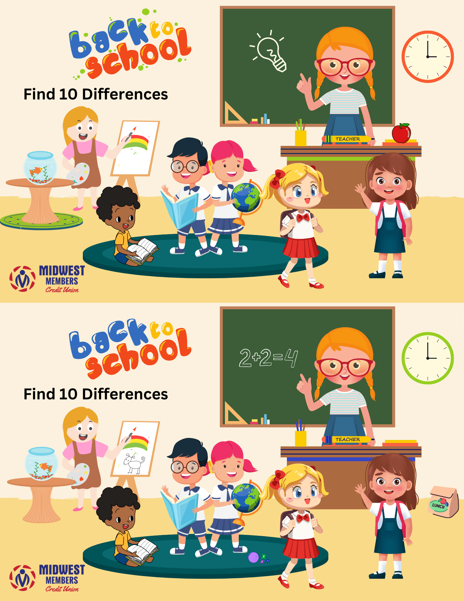 Back to School Find the Difference