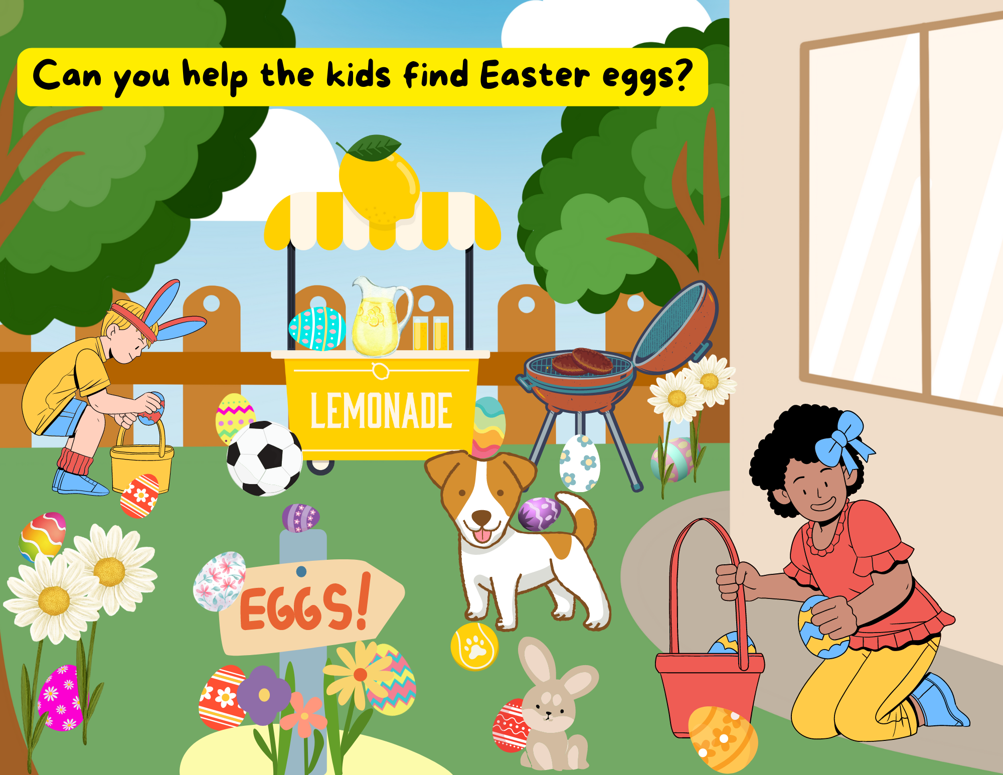 Can you help the kids find easter eggs?