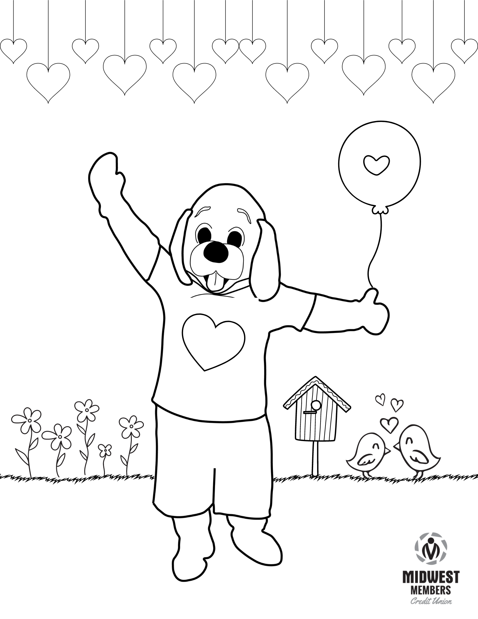 Money Dog Valentine Coloring Page